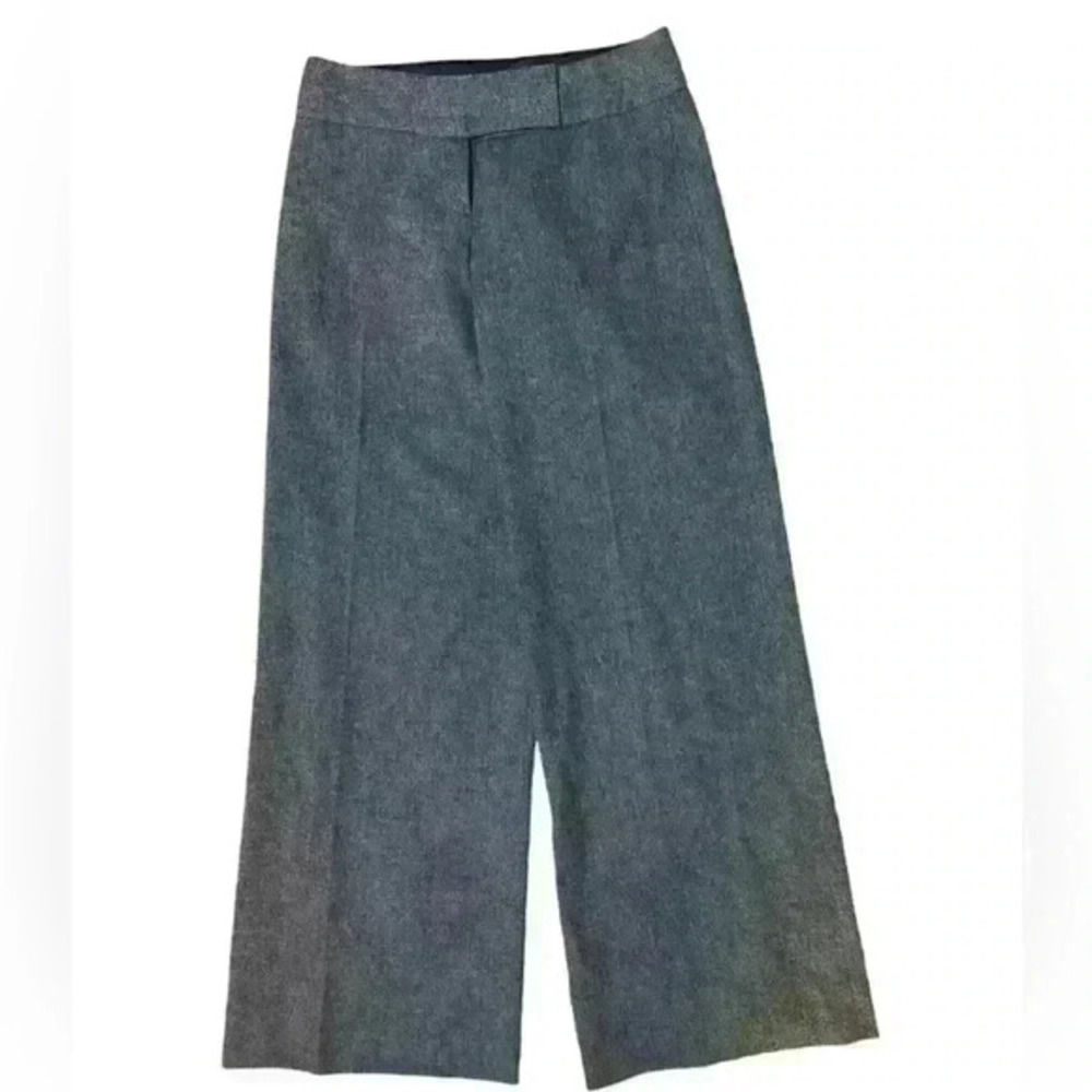 Elie Tahari Dark Gray Wool Wide Leg Dress Trouser Pants.  Like new.